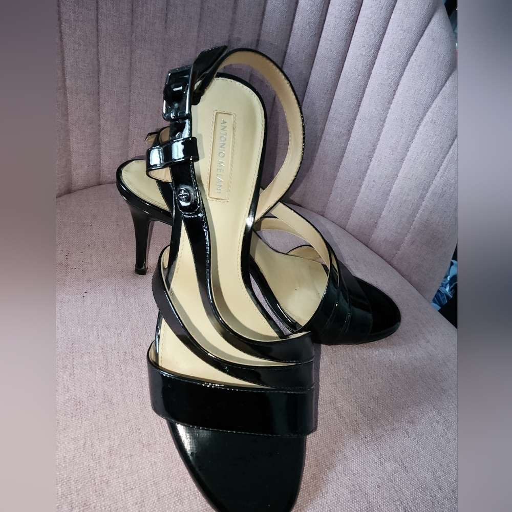 ANTONIO MELANI Black Strappy Heels